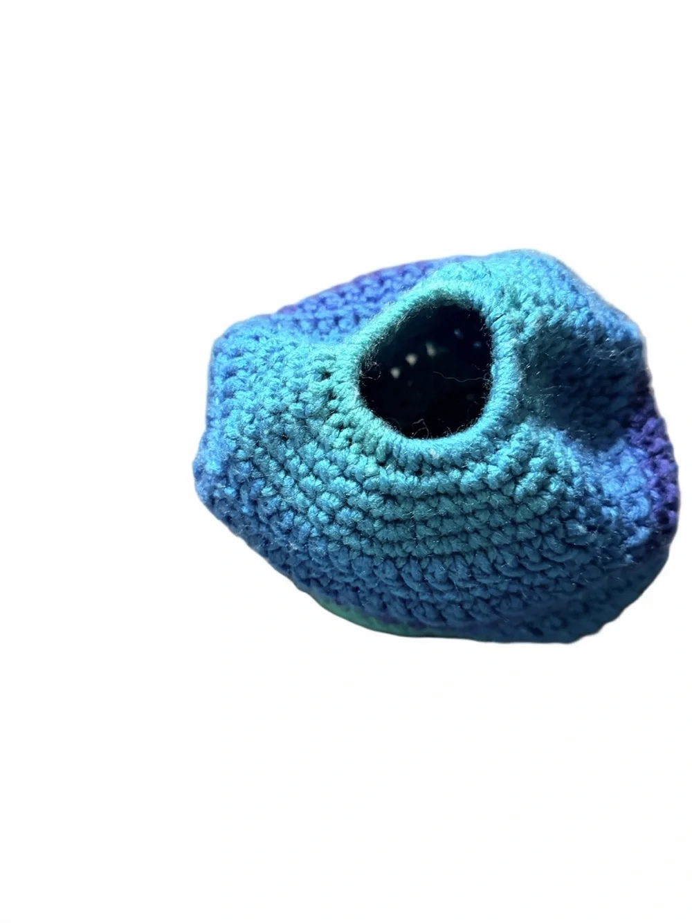 Kids Crochet Beanie in Blue & Teal Gradient